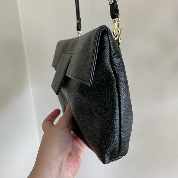 Zenith black leather clutch purse removable strap - Picture 8 of 9